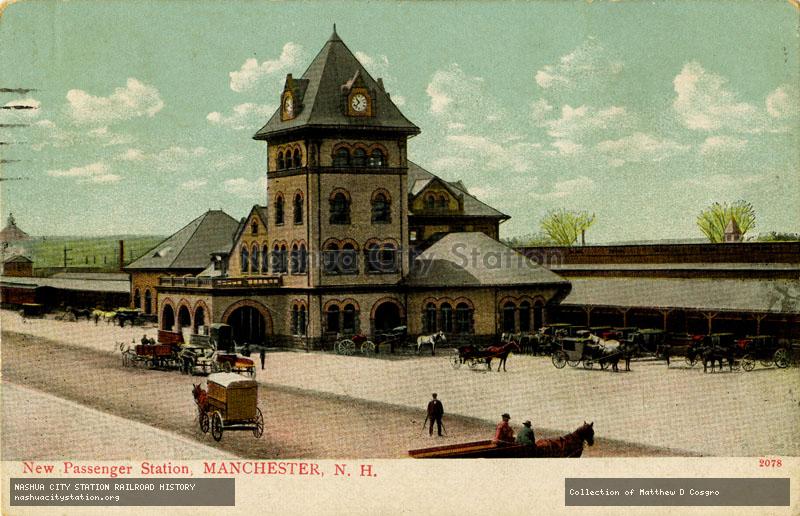Postcard: New Passenger Station, Manchester, New Hampshire